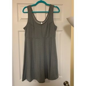 Target Xhilaration XXL Gray & White Polka Dot Babydoll Fit & Flare Dress